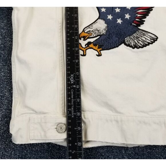 Ralph Lauren Denim & Supply Jacket Size M White Denim American Eagle Embroidered - Picture 14 of 16
